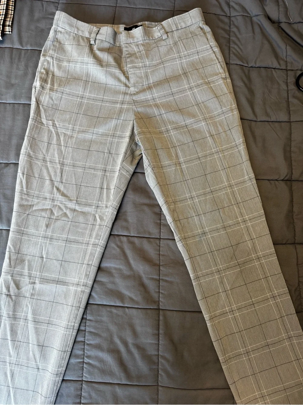 H&M Light Gray Plaid Men’s Dress Pants